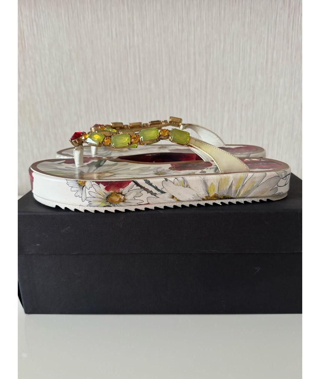 DOLCE&GABBANA Белые шлепанцы, фото 8