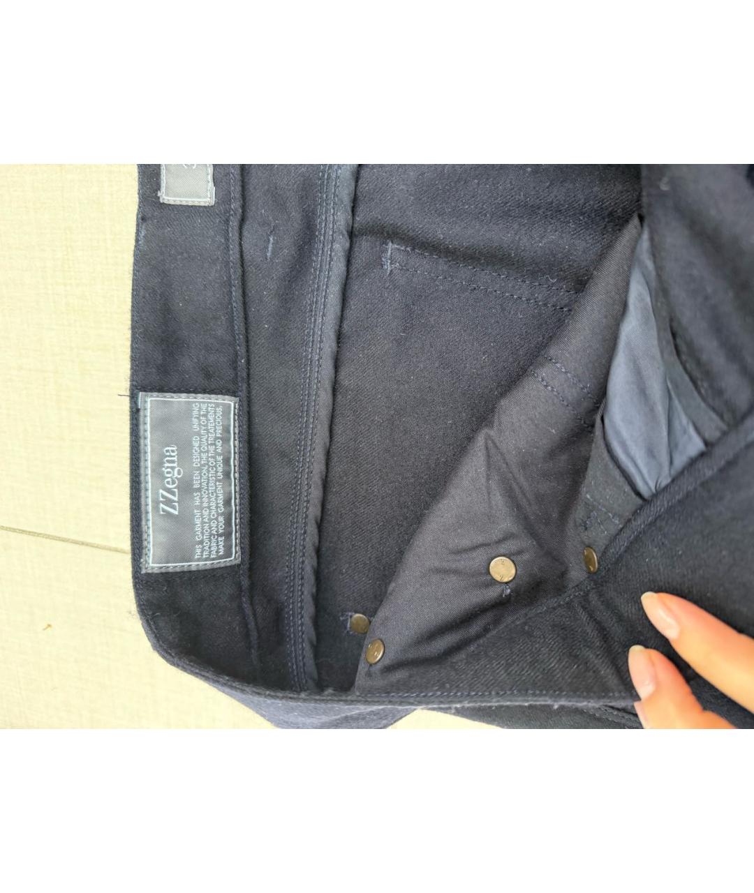 ZEGNA Темно-синие прямые джинсы, фото 4