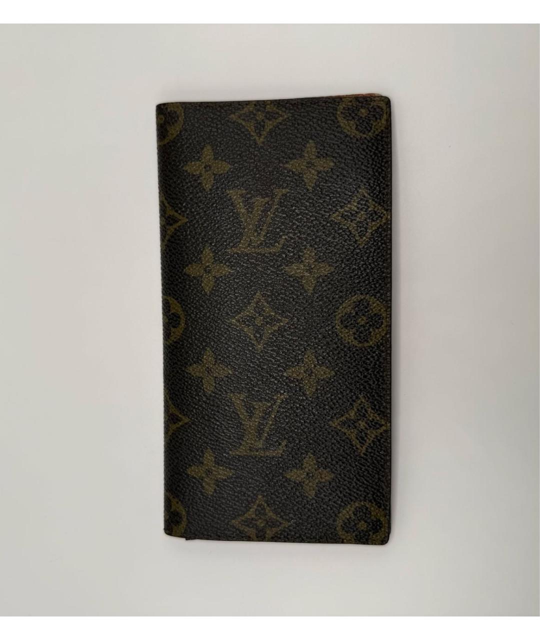 LOUIS VUITTON Коричневый кожаный кошелек, фото 5