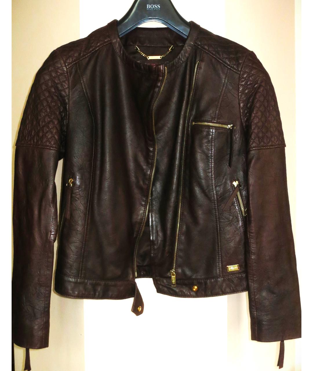7 FOR ALL MANKIND Коричневая кожаная куртка, фото 2