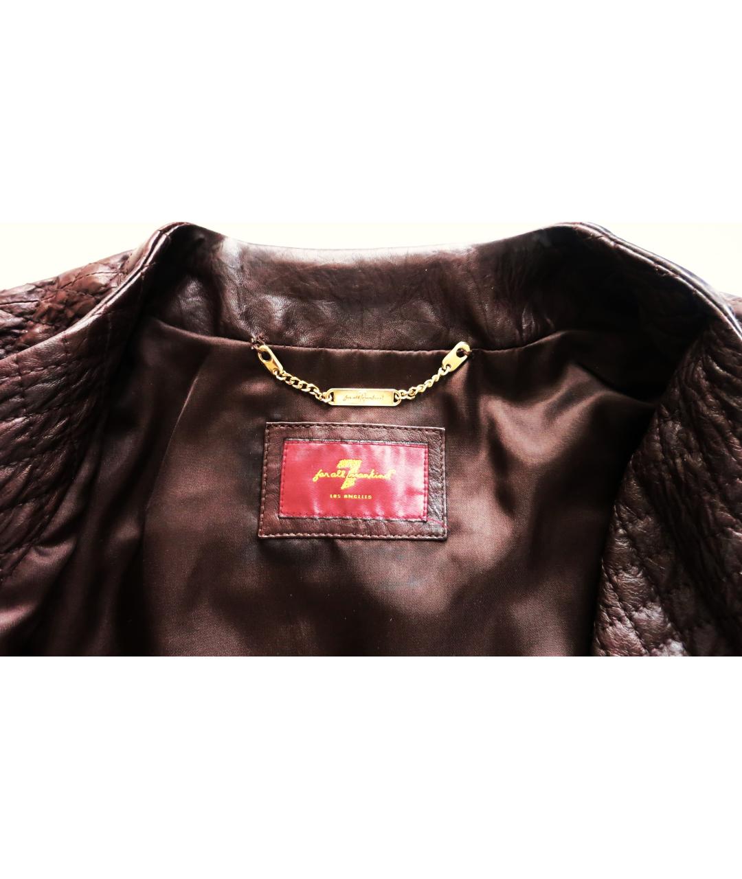 7 FOR ALL MANKIND Коричневая кожаная куртка, фото 7