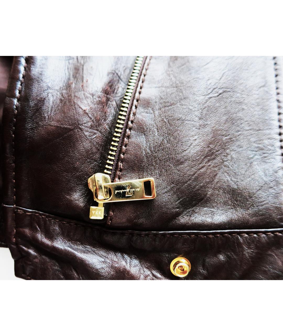 7 FOR ALL MANKIND Коричневая кожаная куртка, фото 8