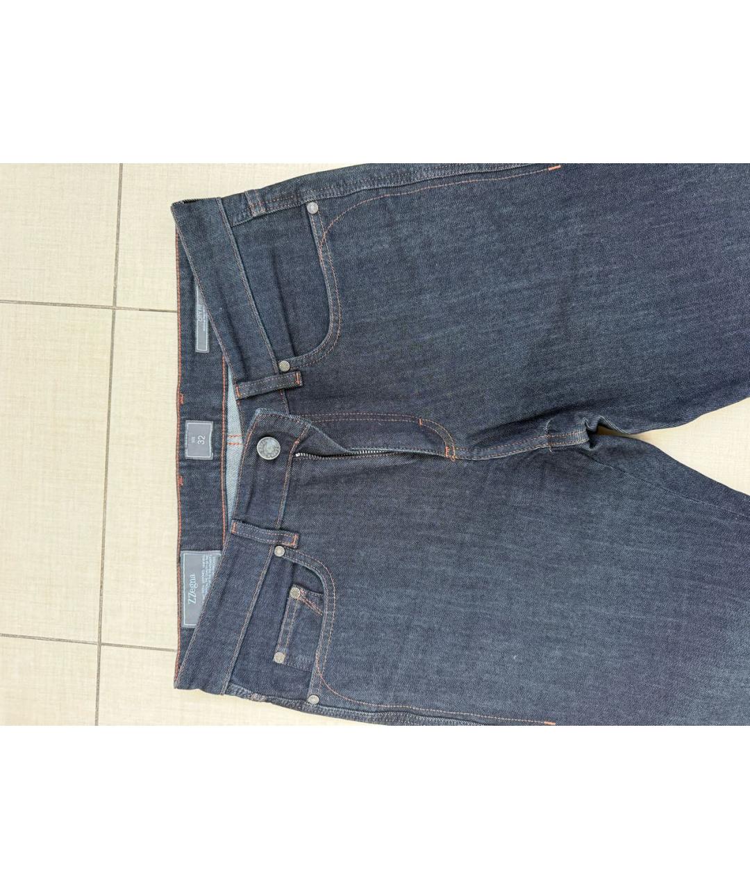 ZEGNA Темно-синие прямые джинсы, фото 3