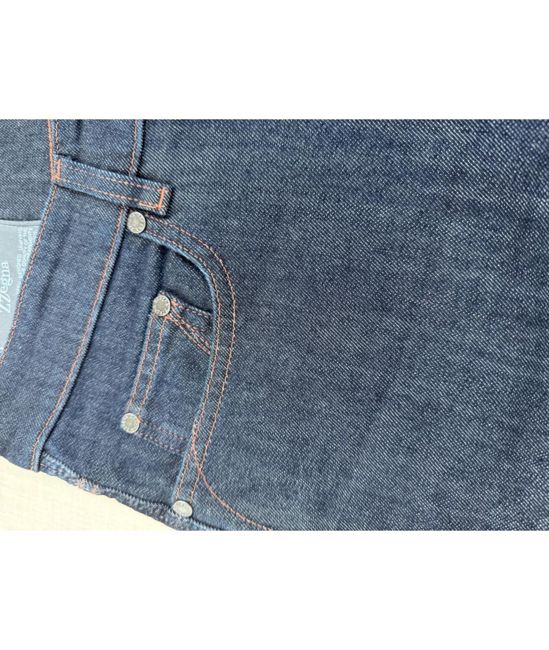 ZEGNA Темно-синие прямые джинсы, фото 4