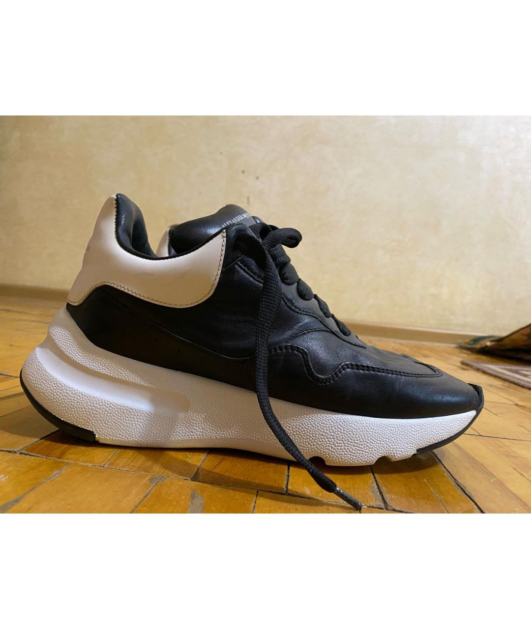 ALEXANDER MCQUEEN Черные кожаные высокие кроссовки / кеды, фото 5