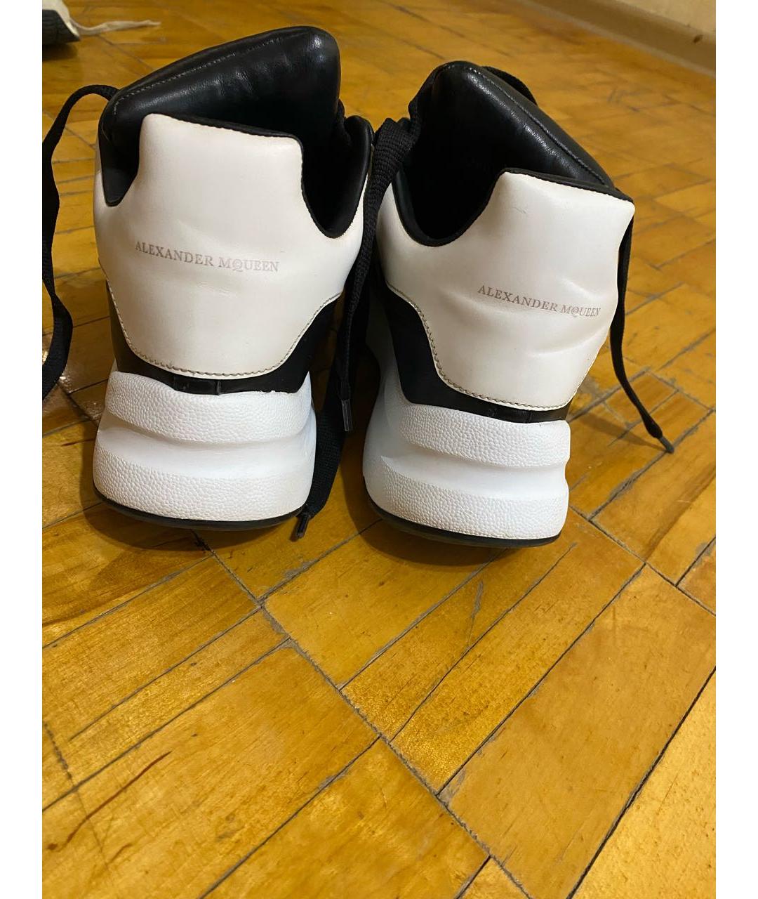 ALEXANDER MCQUEEN Черные кожаные высокие кроссовки / кеды, фото 4