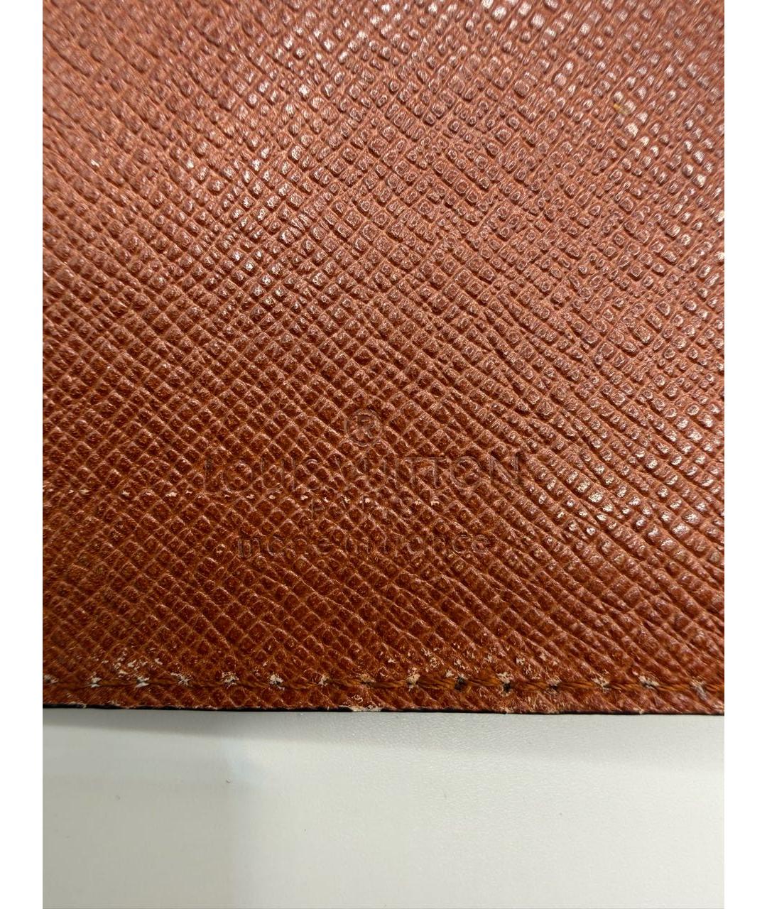 LOUIS VUITTON Коричневый кожаный кошелек, фото 4