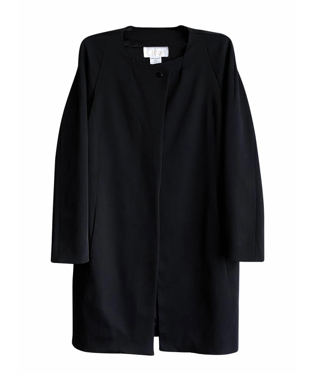 CHLOE Черное ацетатное пальто, фото 1