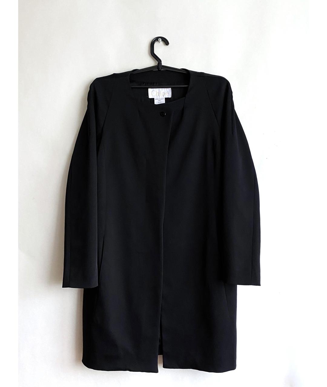 CHLOE Черное ацетатное пальто, фото 10