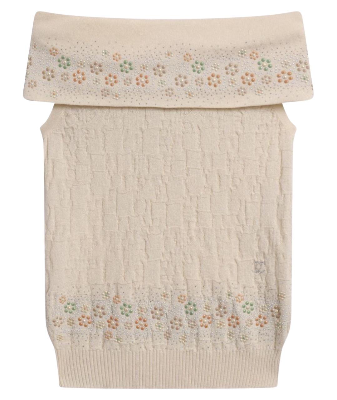 CHANEL Бежевый кашемировый джемпер / свитер, фото 1