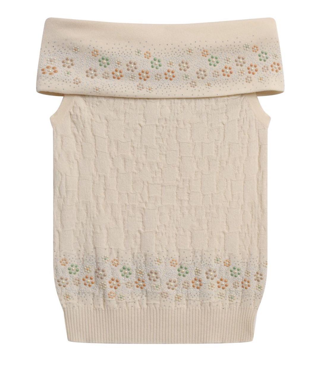 CHANEL Бежевый кашемировый джемпер / свитер, фото 3