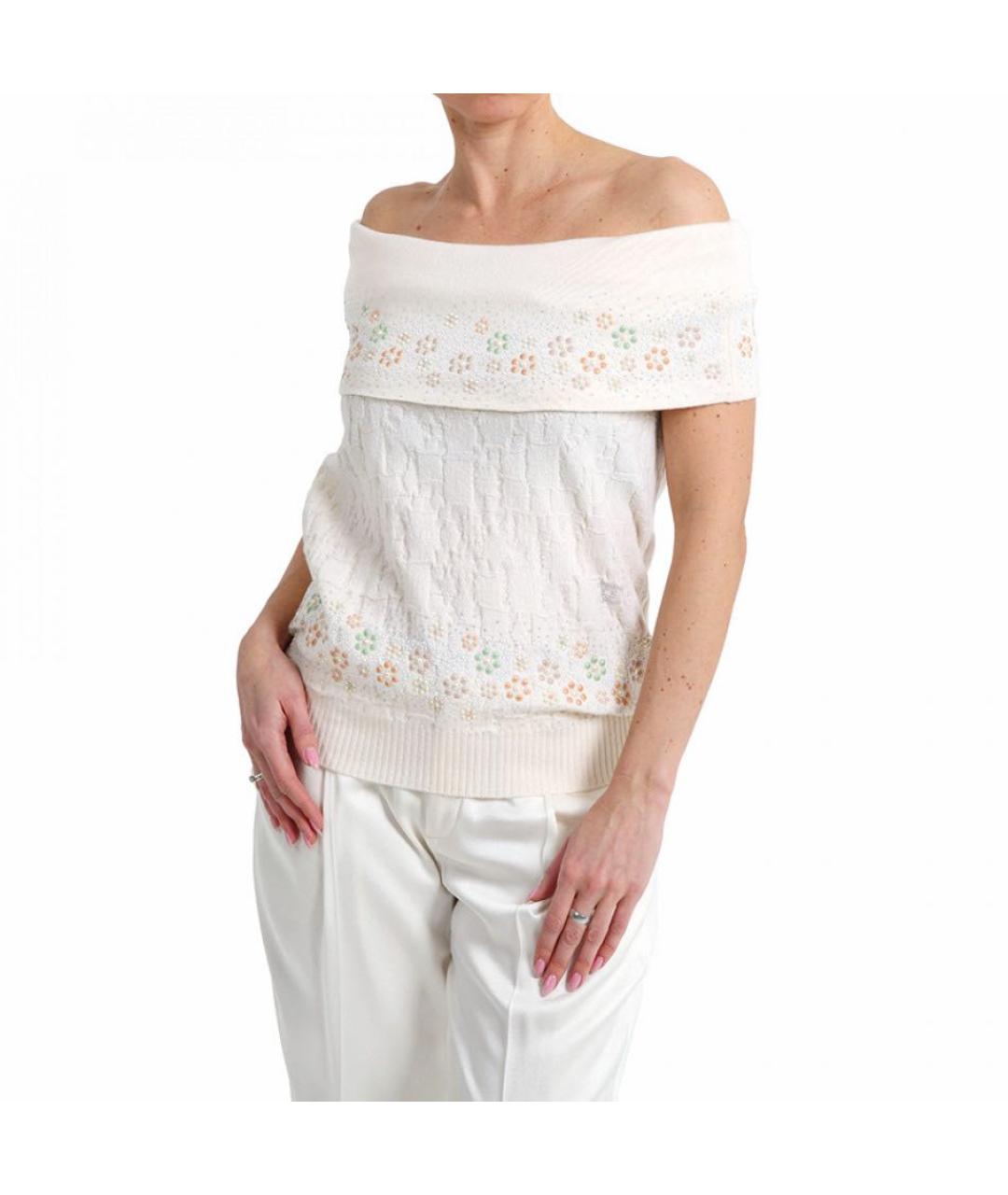 CHANEL Бежевый кашемировый джемпер / свитер, фото 5