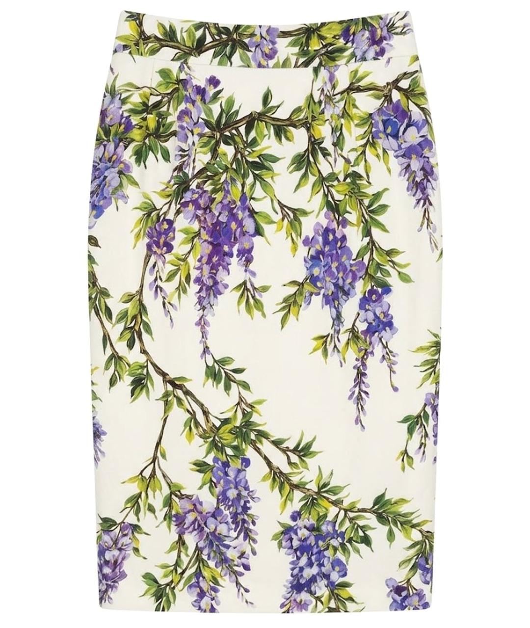 DOLCE&GABBANA Белая креповая юбка миди, фото 1