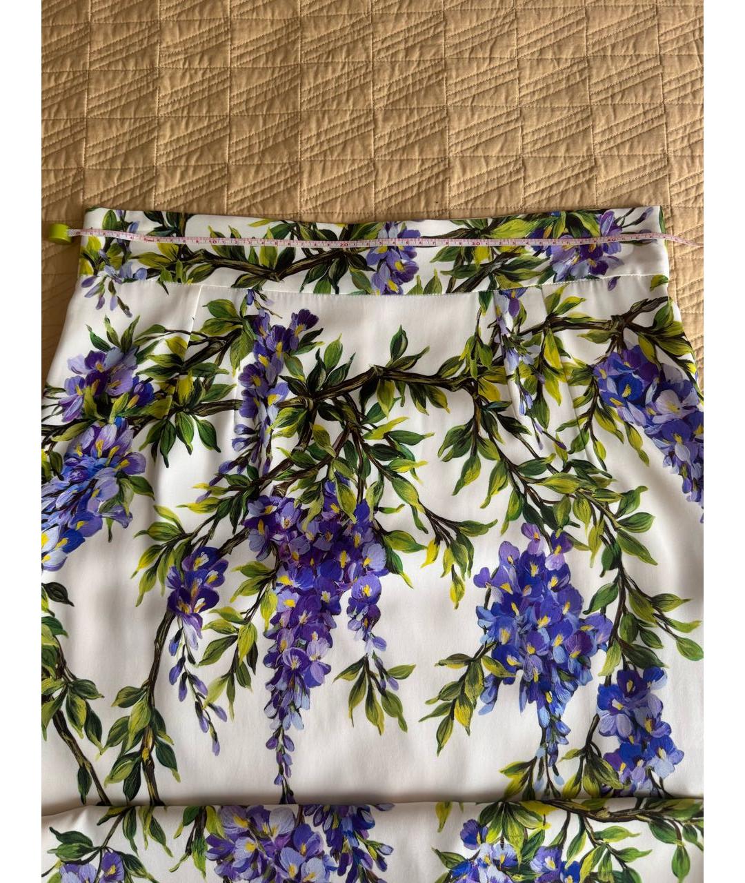 DOLCE&GABBANA Белая креповая юбка миди, фото 6