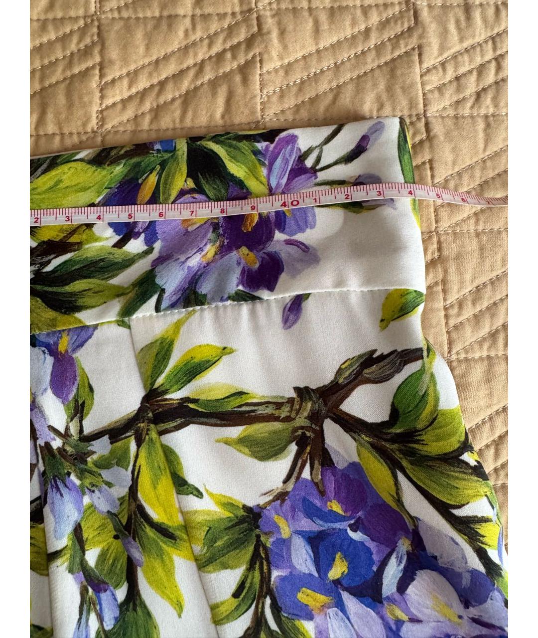 DOLCE&GABBANA Белая креповая юбка миди, фото 7