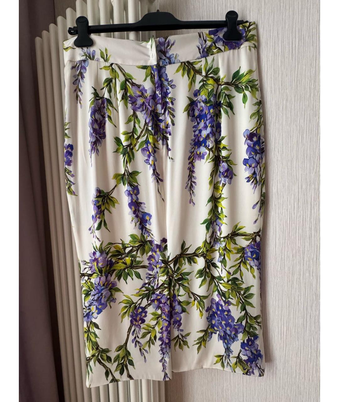 DOLCE&GABBANA Белая креповая юбка миди, фото 2