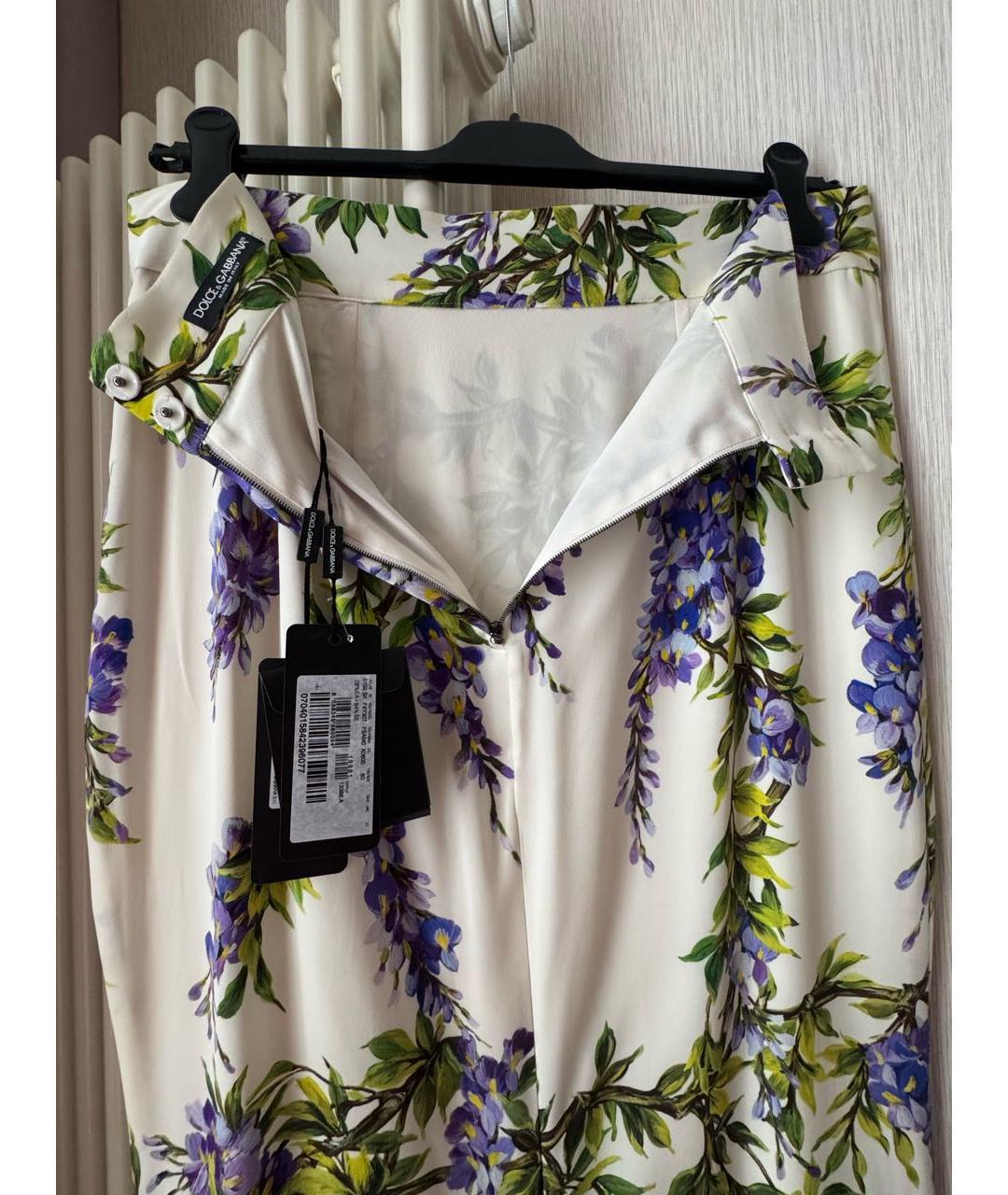 DOLCE&GABBANA Белая креповая юбка миди, фото 3