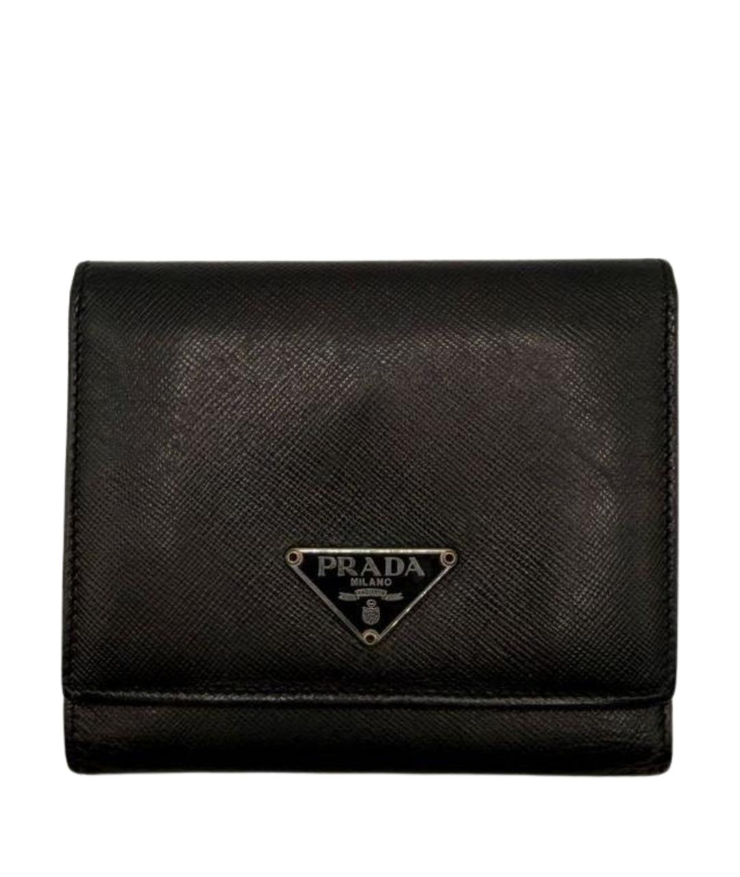 PRADA Черный кожаный кошелек, фото 1