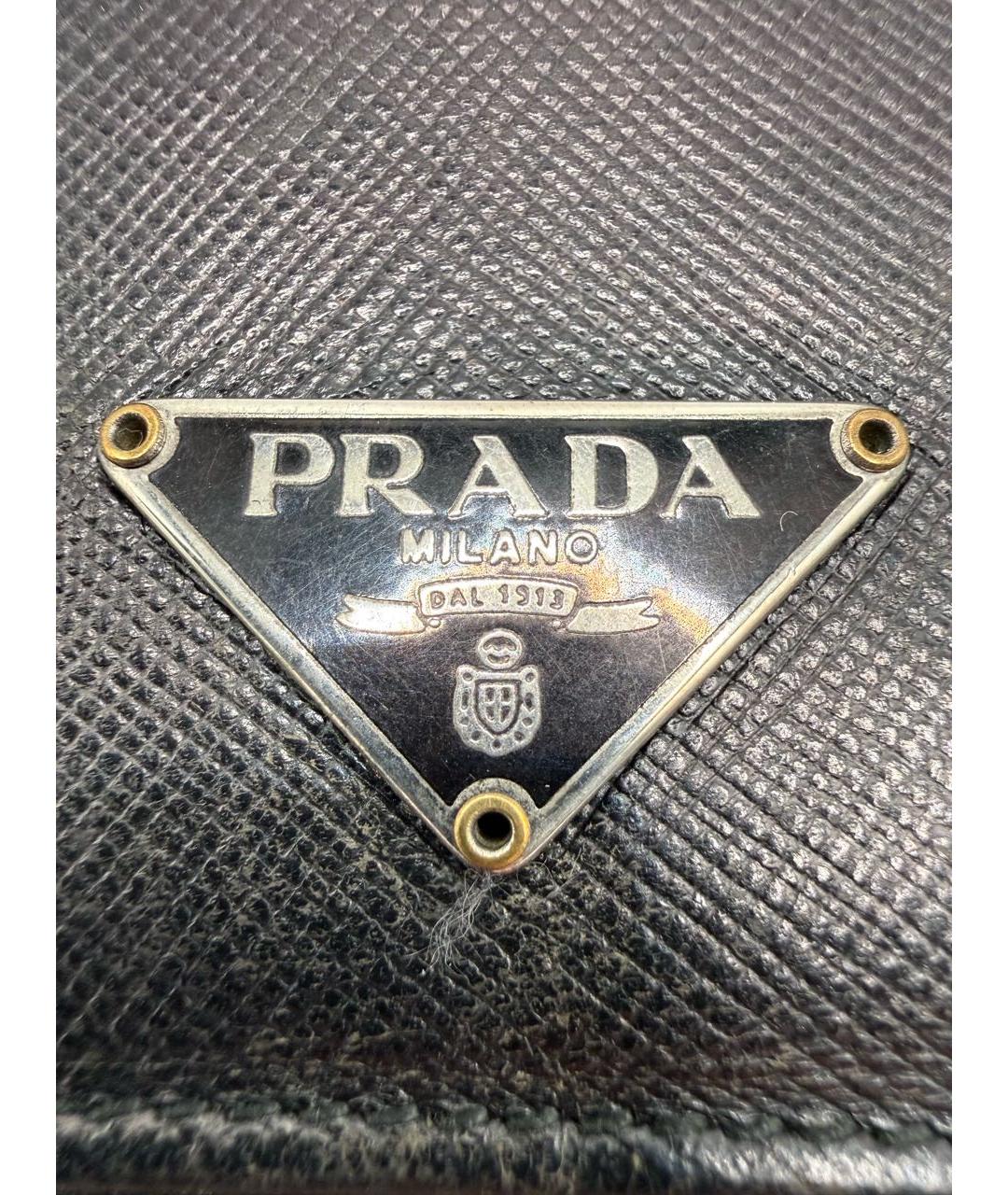 PRADA Черный кожаный кошелек, фото 3