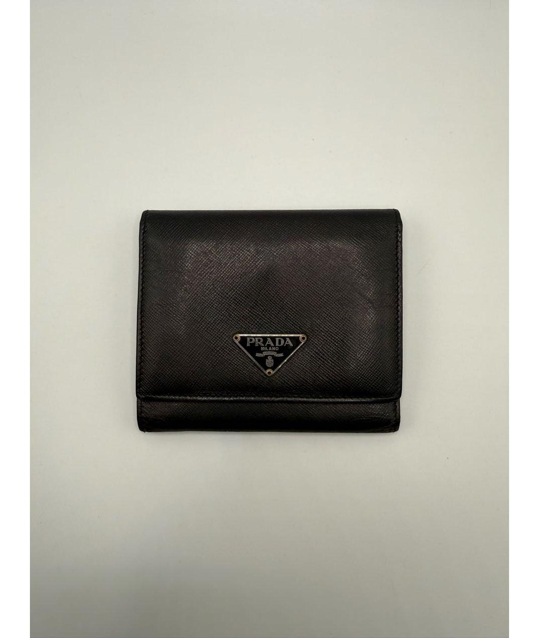 PRADA Черный кожаный кошелек, фото 8