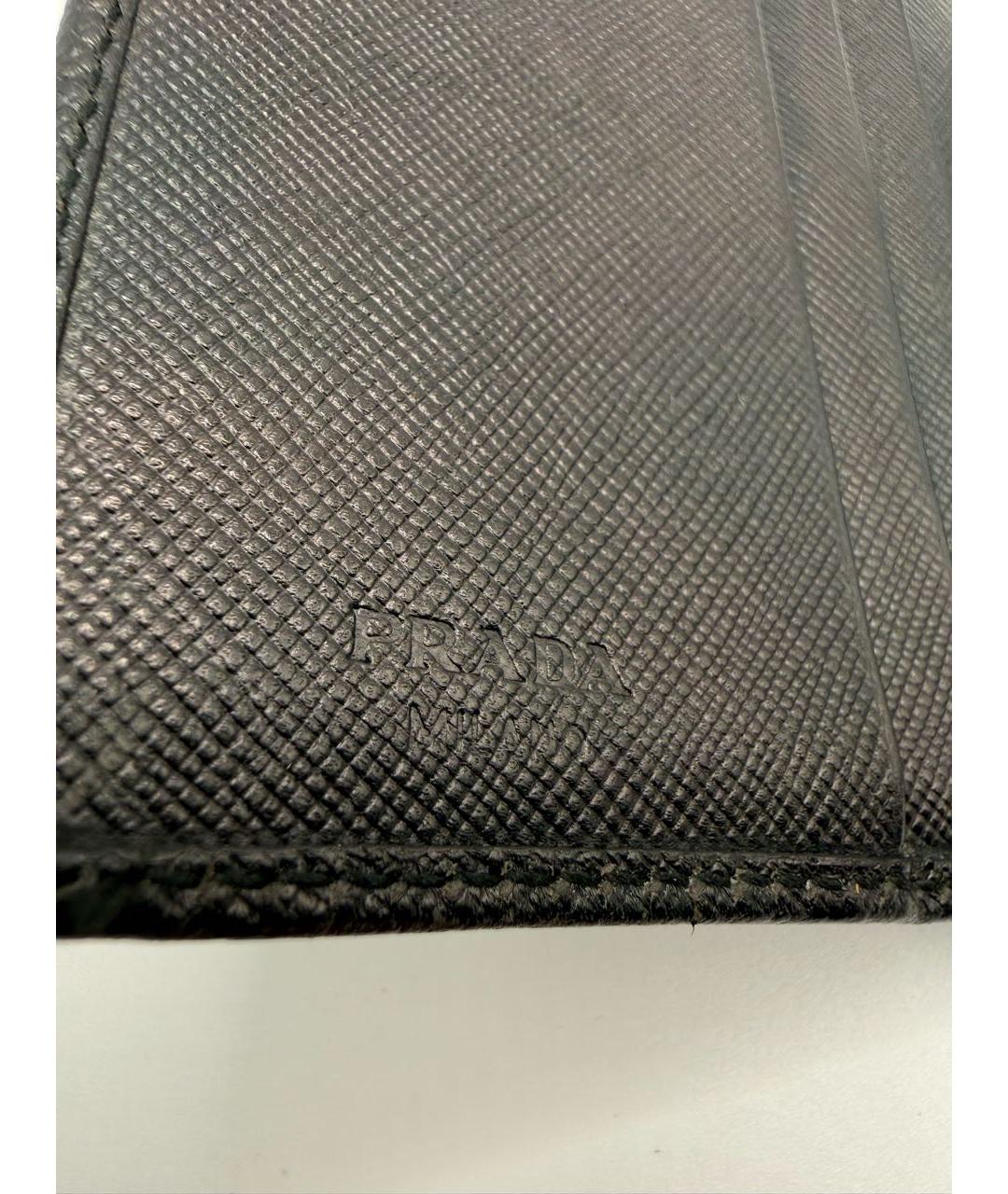 PRADA Черный кожаный кошелек, фото 5