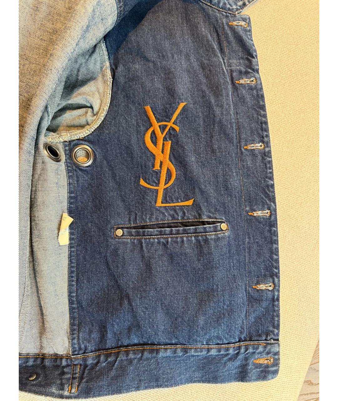 SAINT LAURENT Синяя деним куртка, фото 4