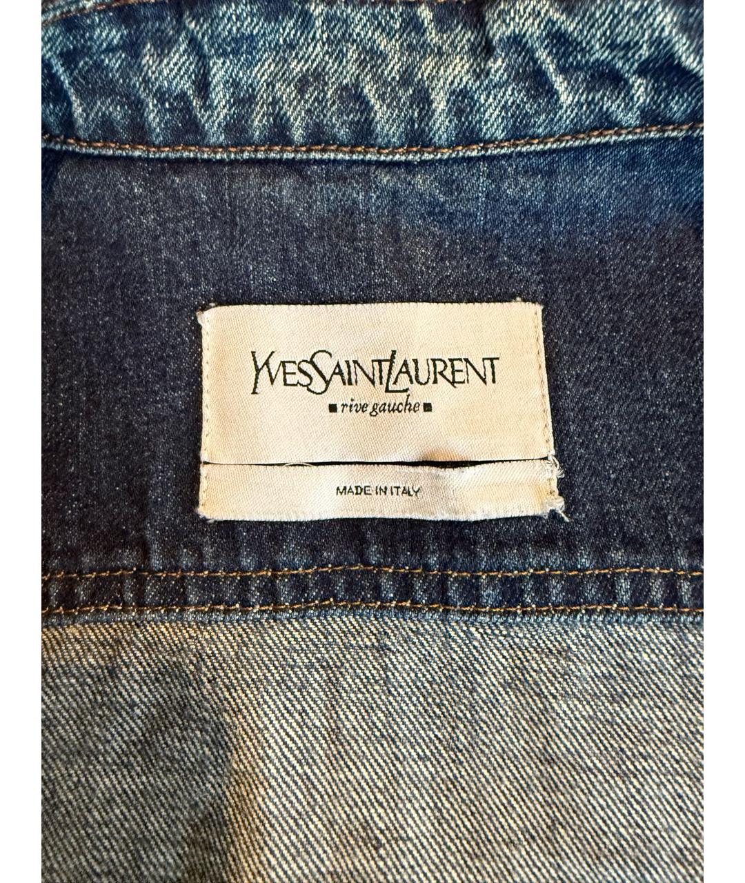 SAINT LAURENT Синяя деним куртка, фото 3