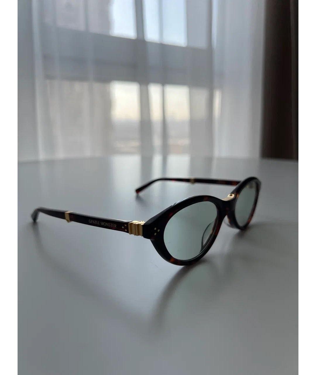 GENTLE MONSTER Коричневые пластиковые солнцезащитные очки, фото 5