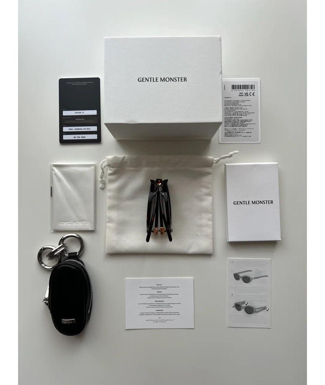 GENTLE MONSTER Коричневые пластиковые солнцезащитные очки, фото 3