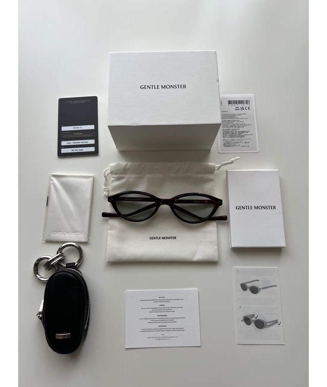 GENTLE MONSTER Коричневые пластиковые солнцезащитные очки, фото 2