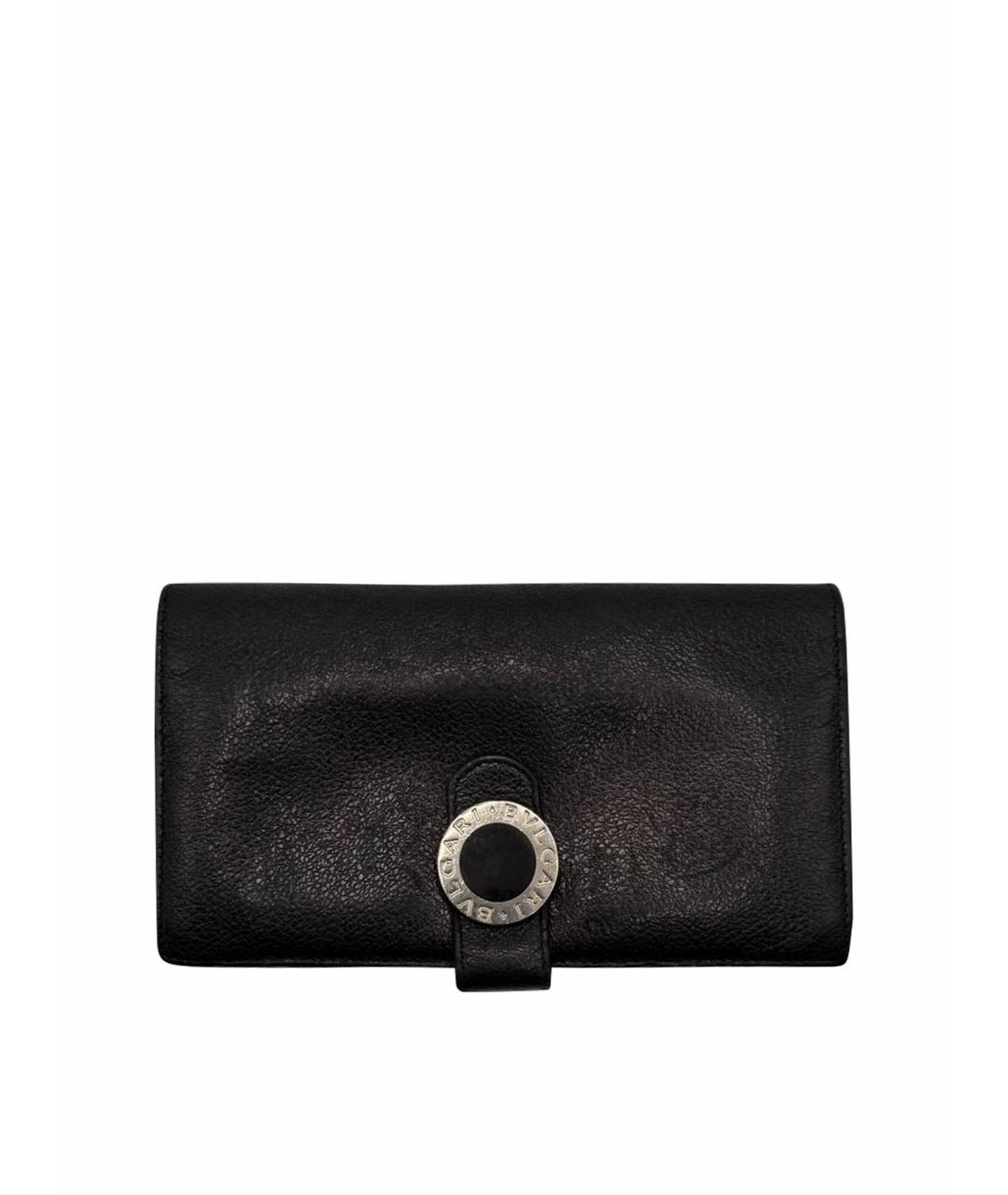 BVLGARI Черный кожаный кошелек, фото 1