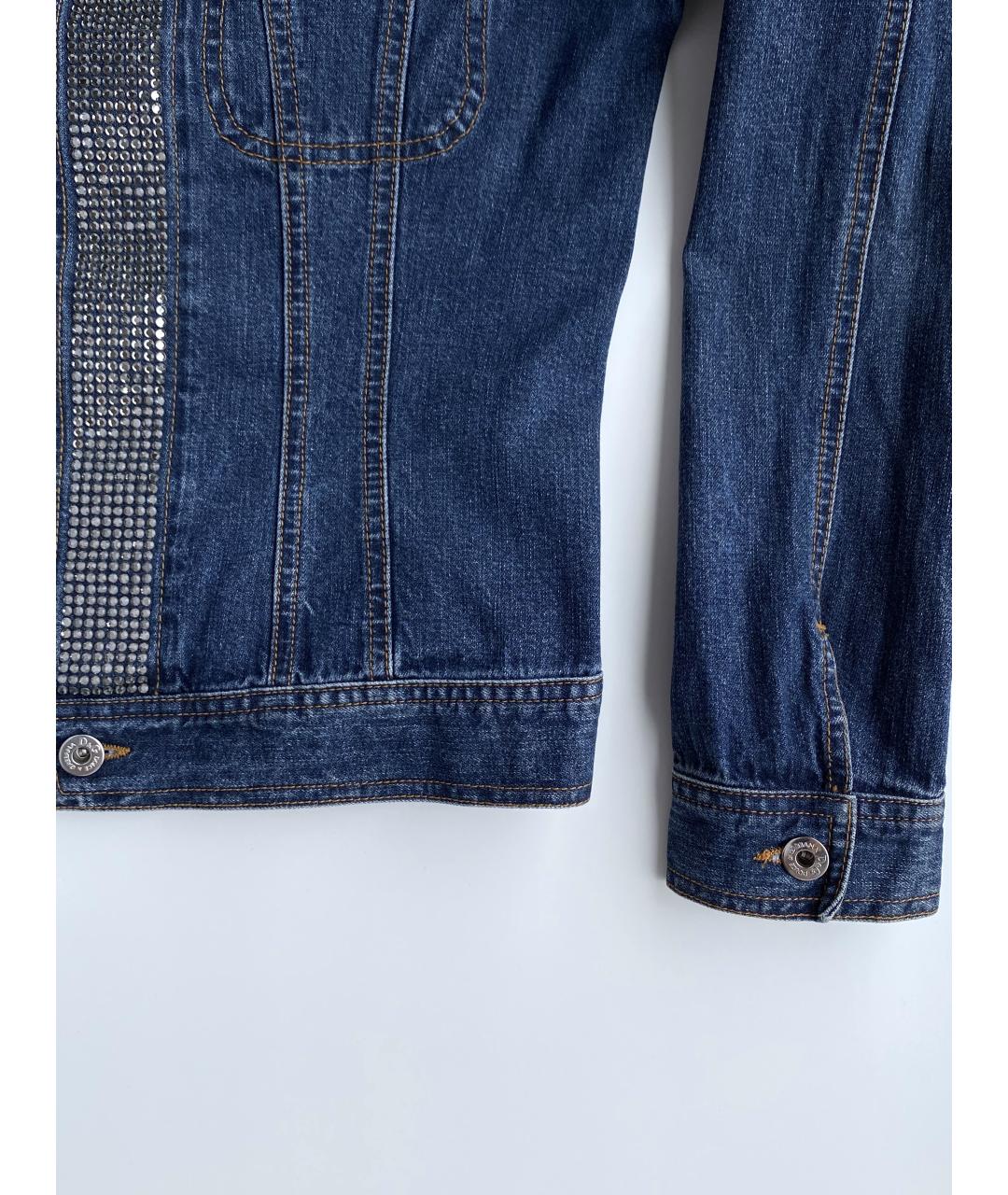 DOLCE&GABBANA Темно-синяя деним куртка, фото 4