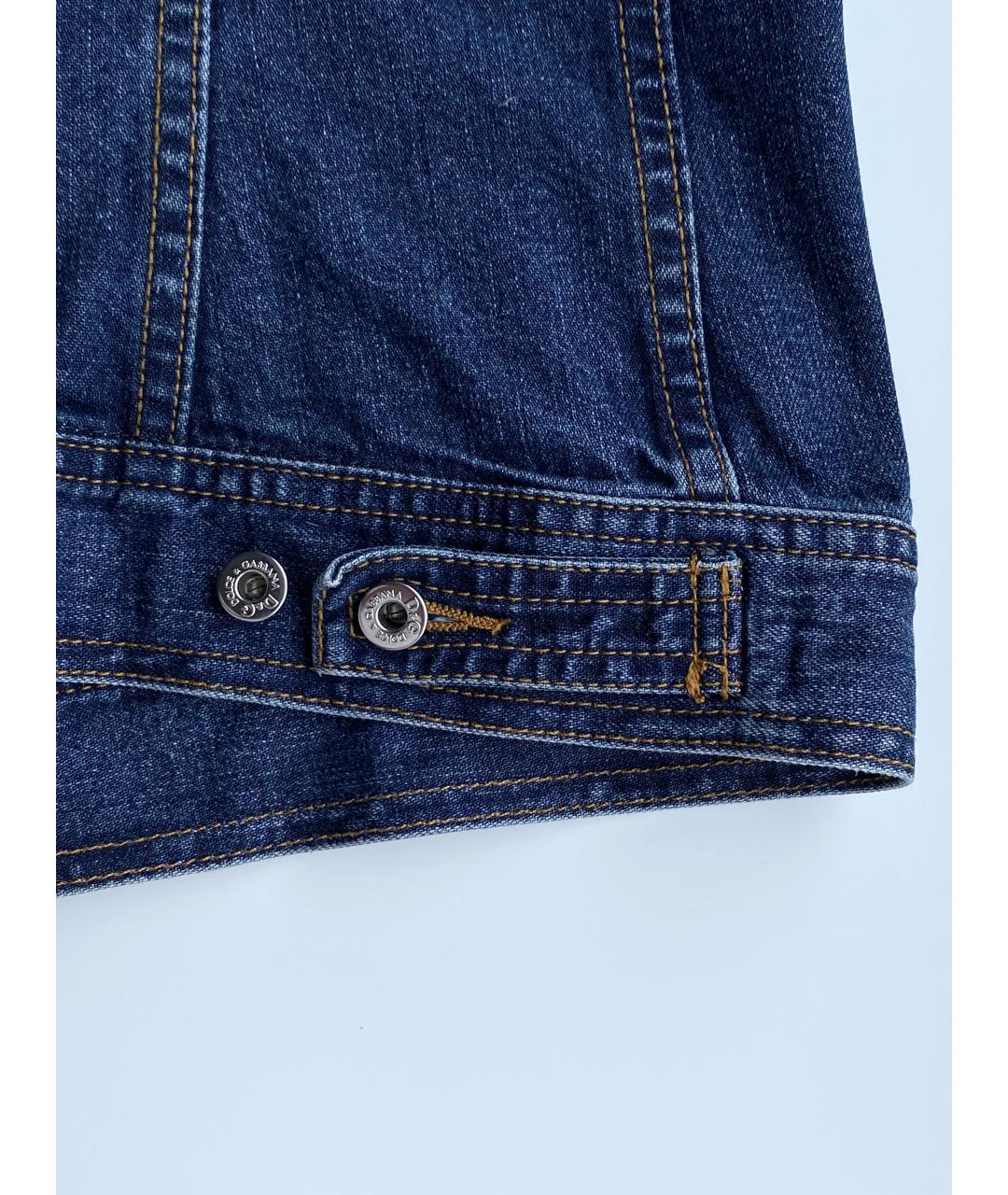 DOLCE&GABBANA Темно-синяя деним куртка, фото 7