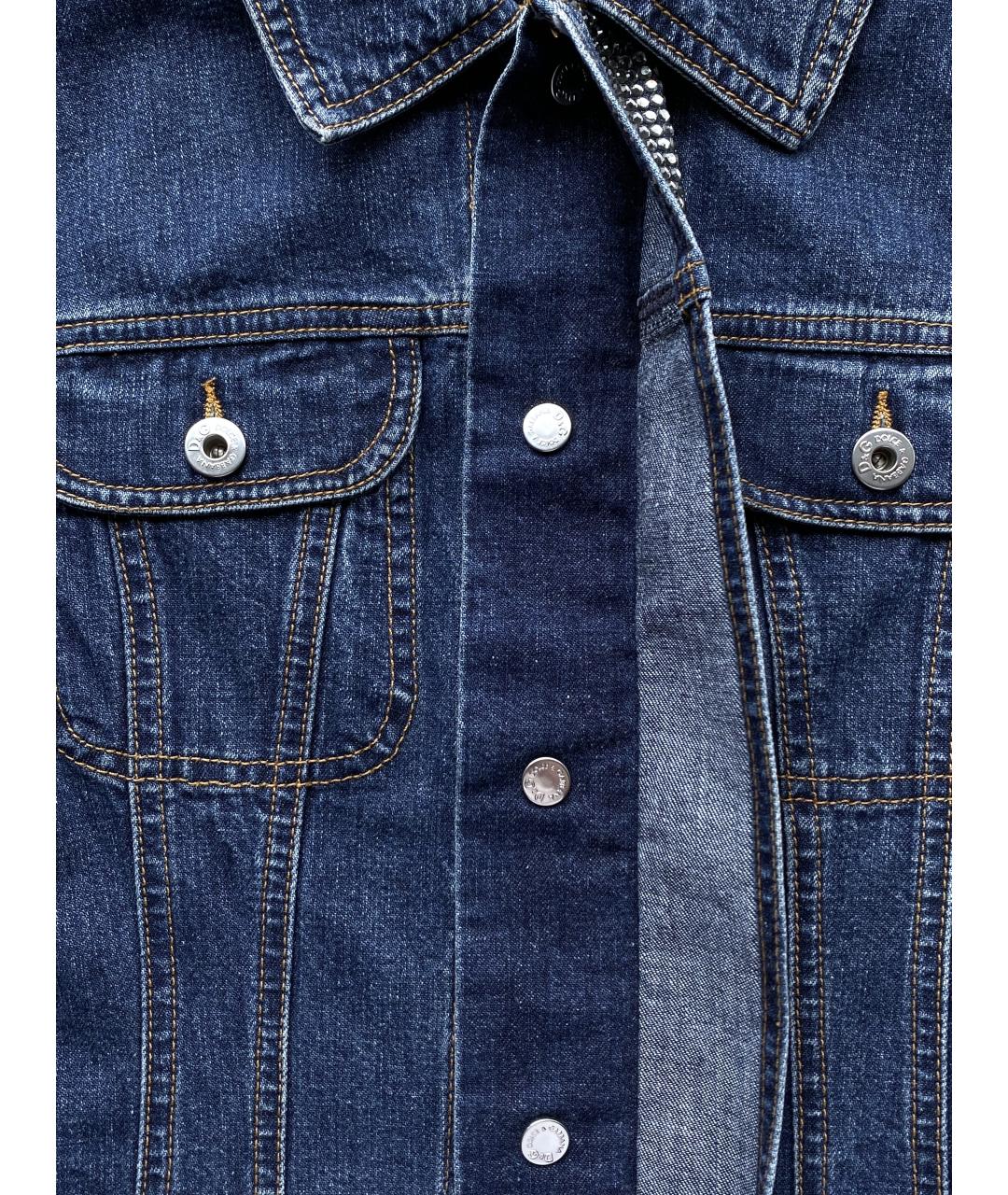 DOLCE&GABBANA Темно-синяя деним куртка, фото 8