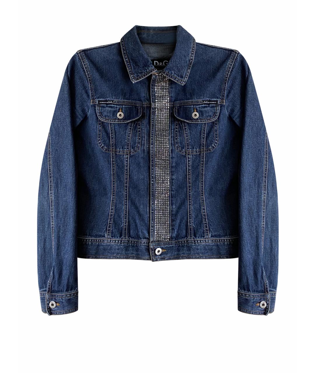 DOLCE&GABBANA Темно-синяя деним куртка, фото 1