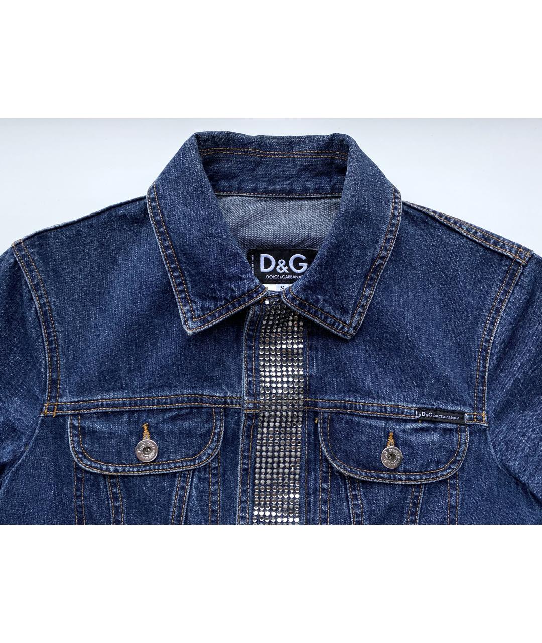 DOLCE&GABBANA Темно-синяя деним куртка, фото 3