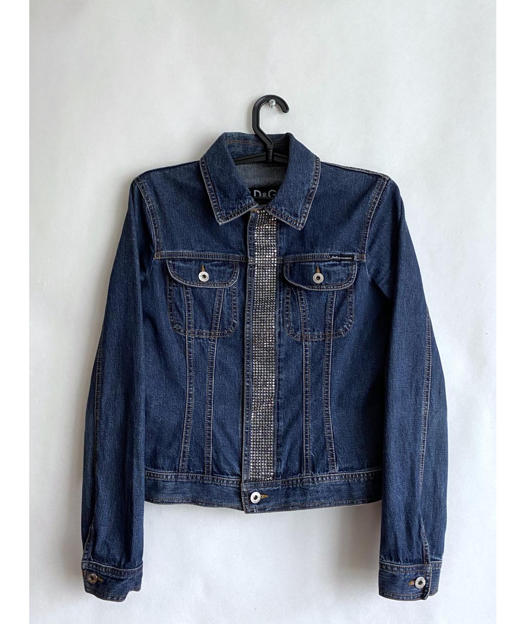 DOLCE&GABBANA Темно-синяя деним куртка, фото 10