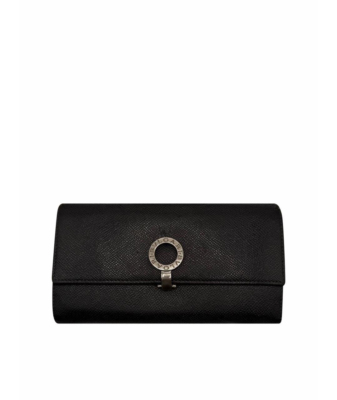 BVLGARI Черный кожаный кошелек, фото 1