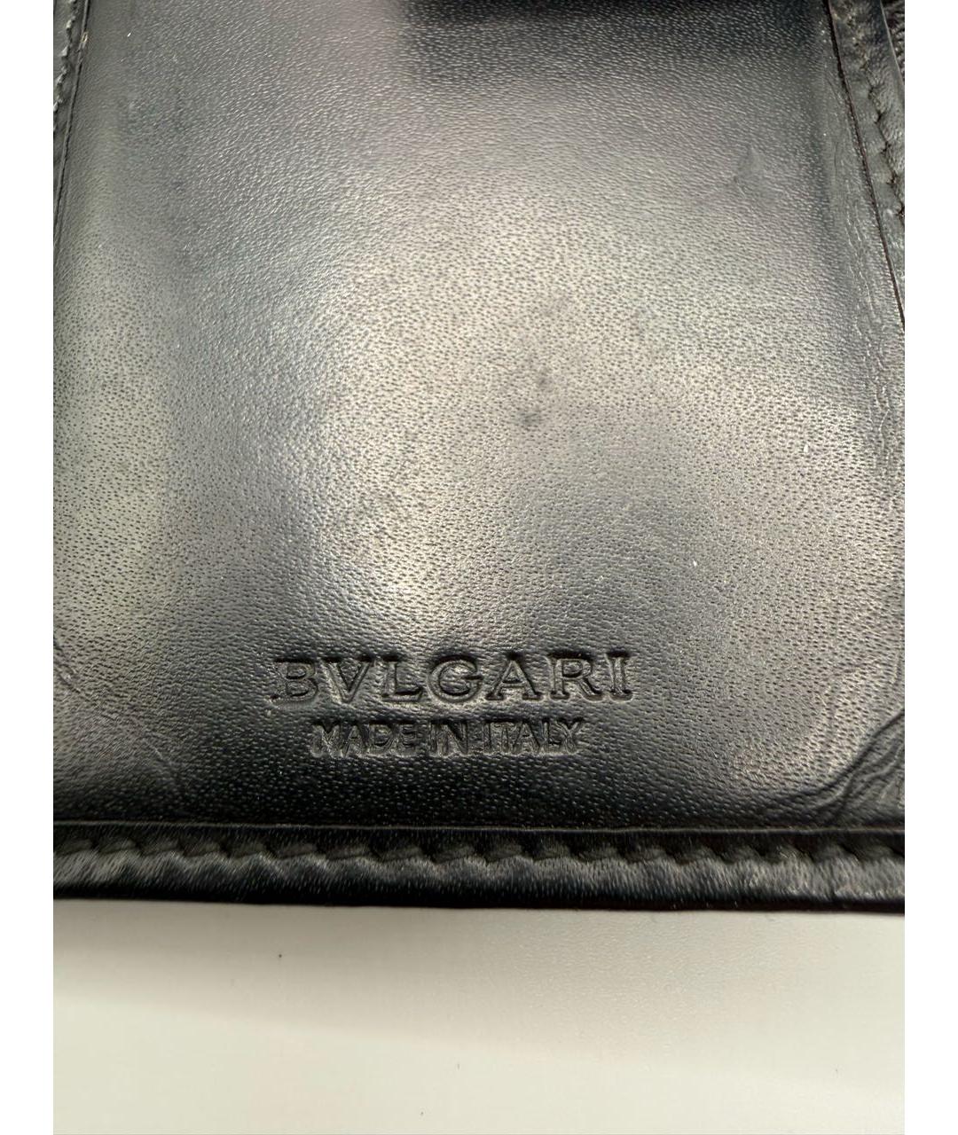 BVLGARI Черный кожаный кошелек, фото 5
