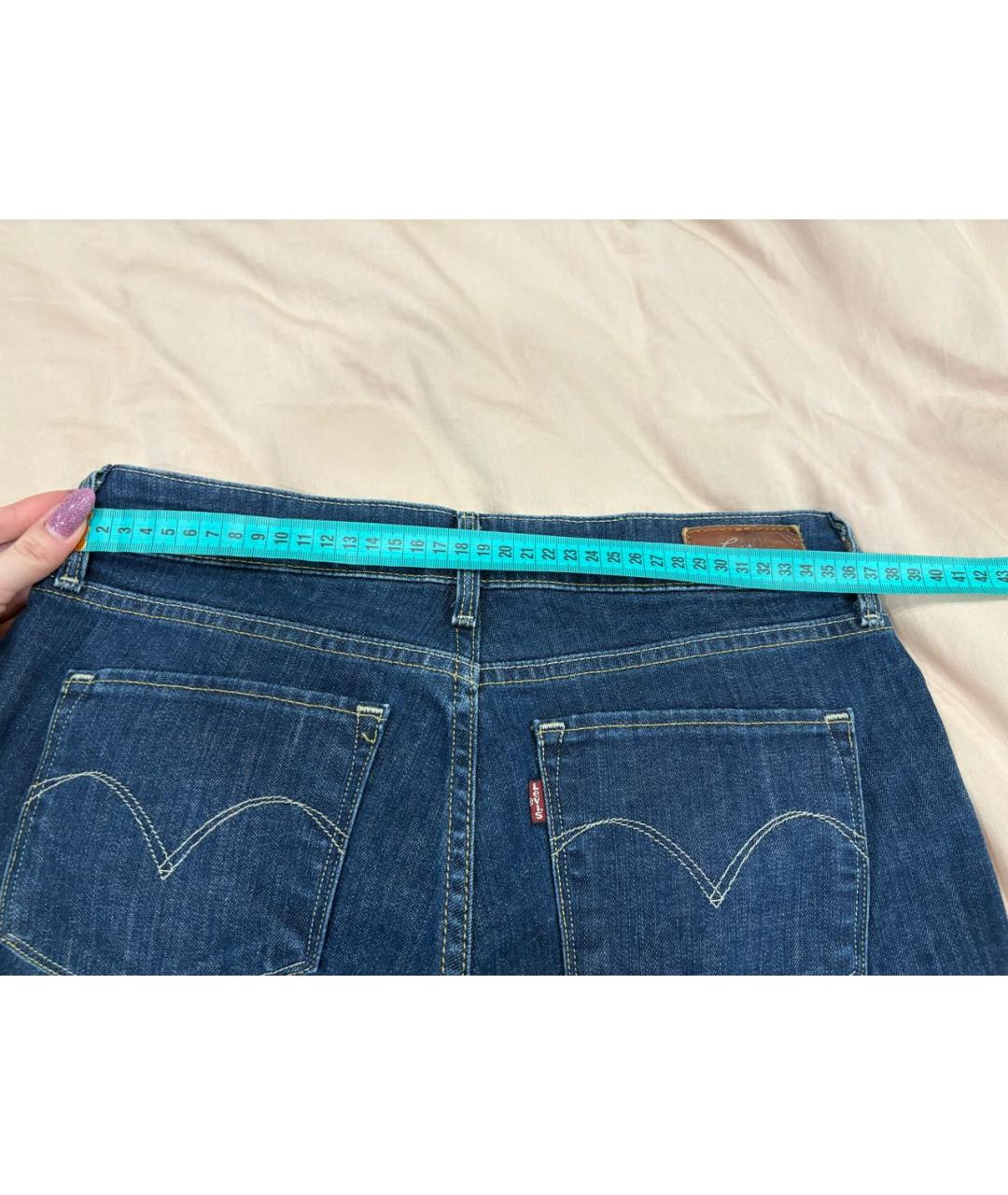 LEVI'S Синие хлопковые джинсы клеш, фото 5