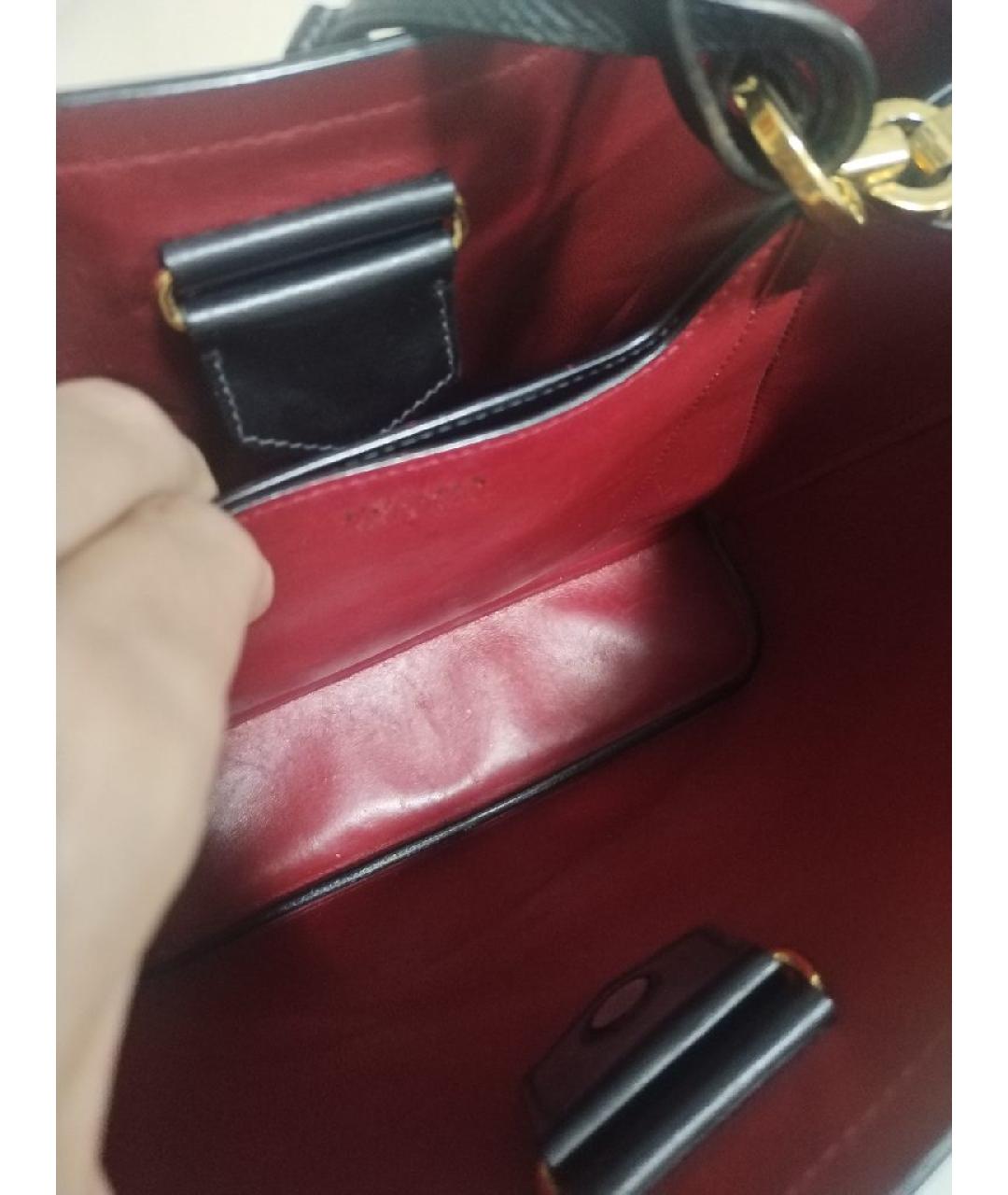 PRADA Черная кожаная сумка с короткими ручками, фото 9