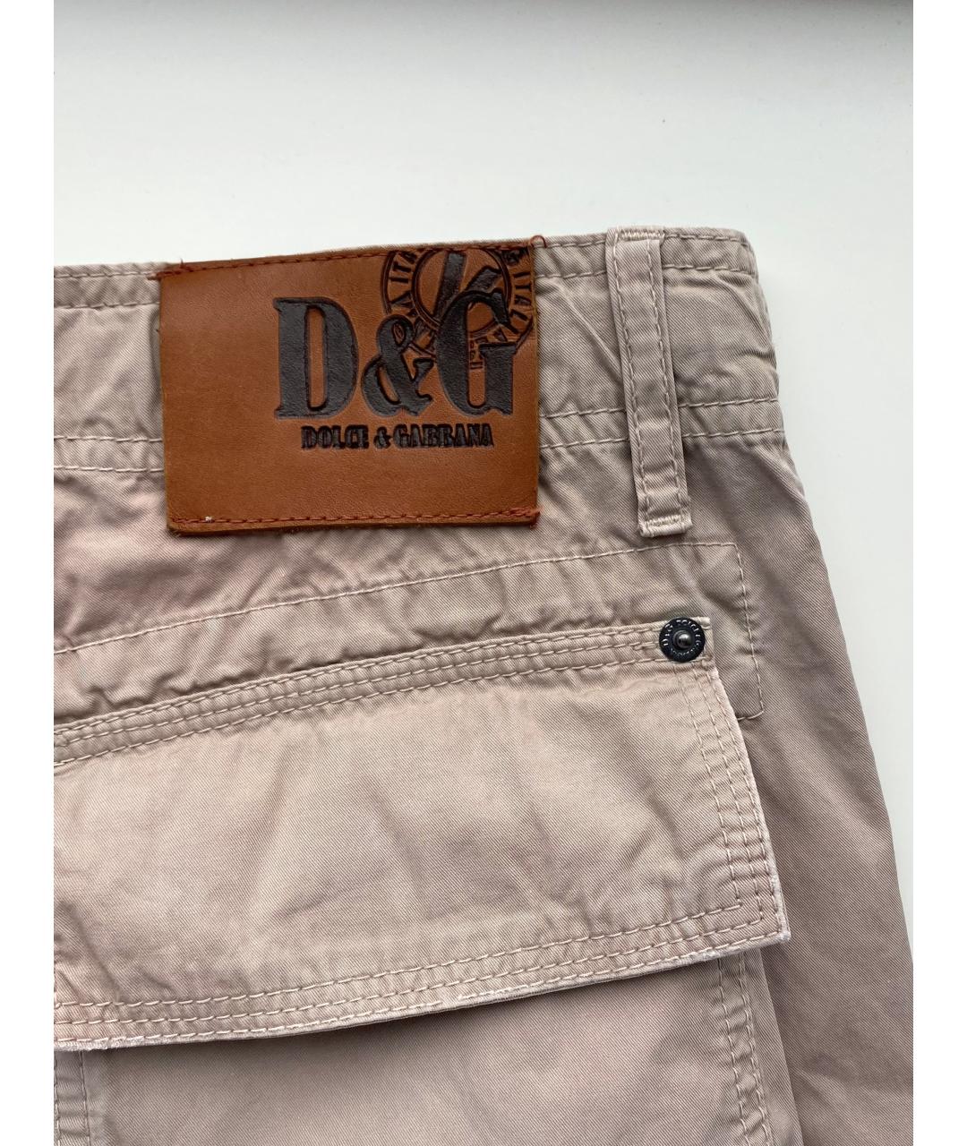 DOLCE&GABBANA Бежевые хлопковые повседневные брюки, фото 6