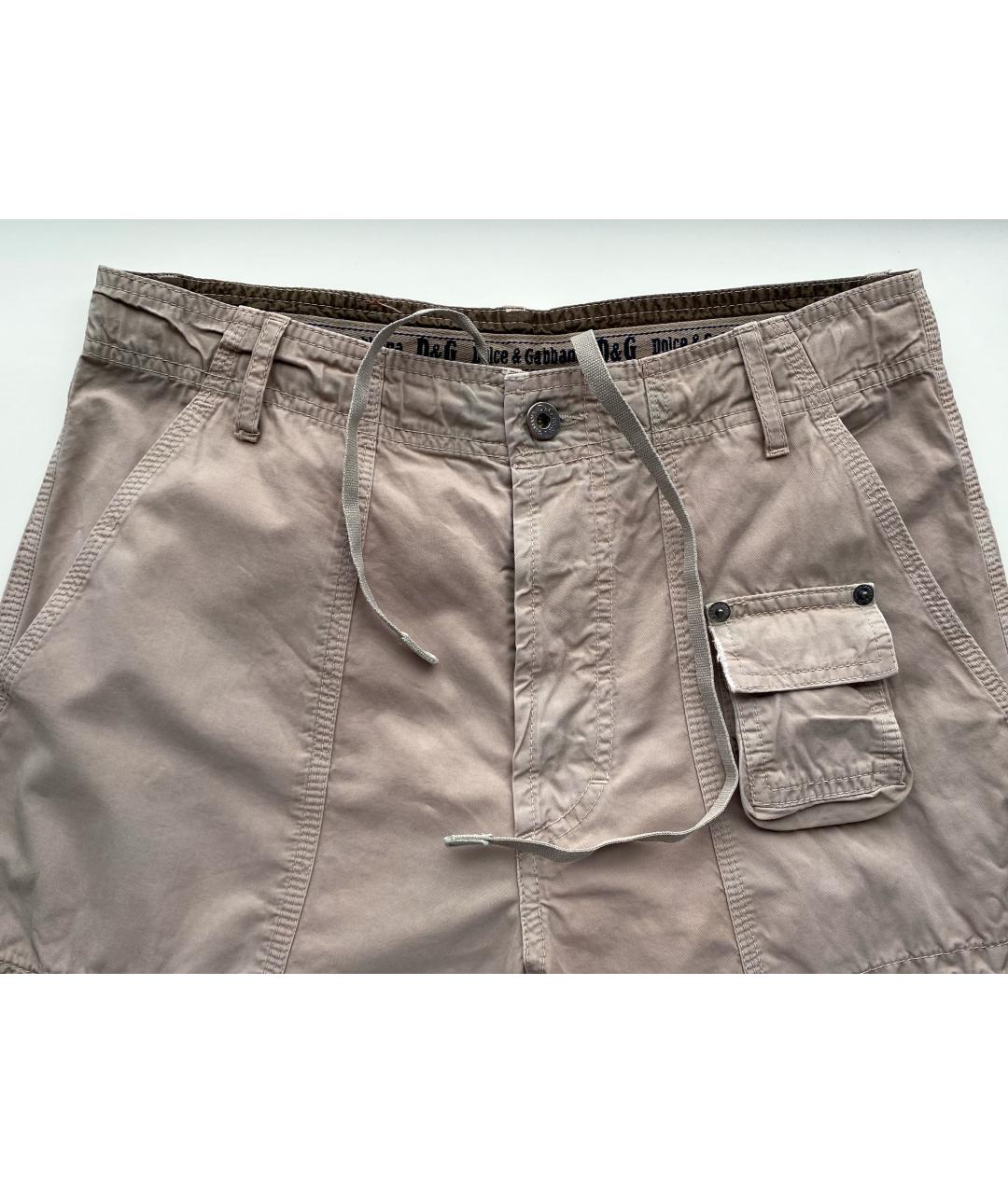 DOLCE&GABBANA Бежевые хлопковые повседневные брюки, фото 3