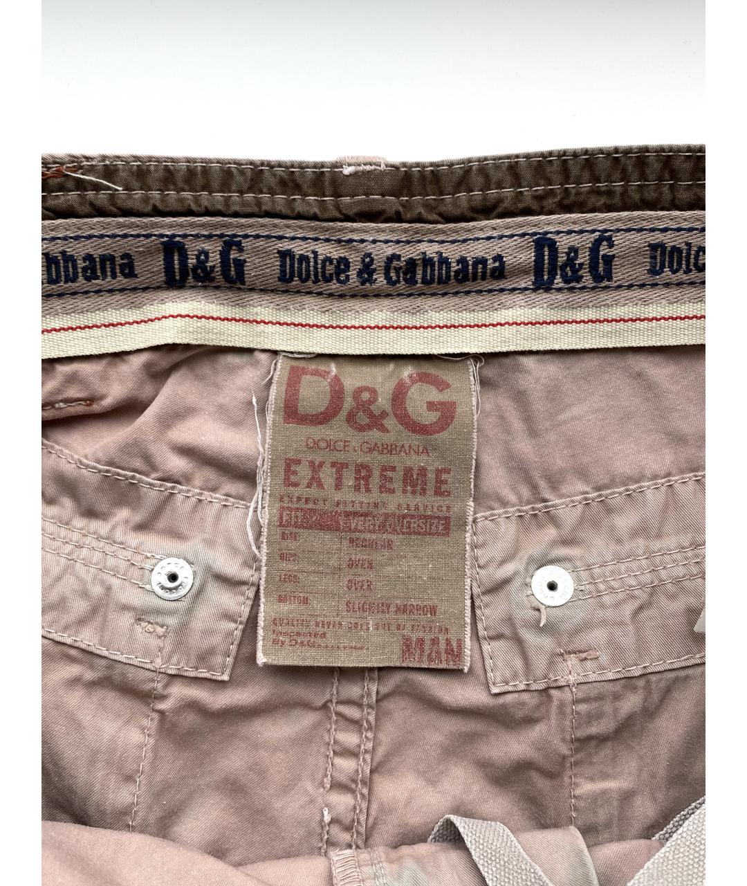 DOLCE&GABBANA Бежевые хлопковые повседневные брюки, фото 8