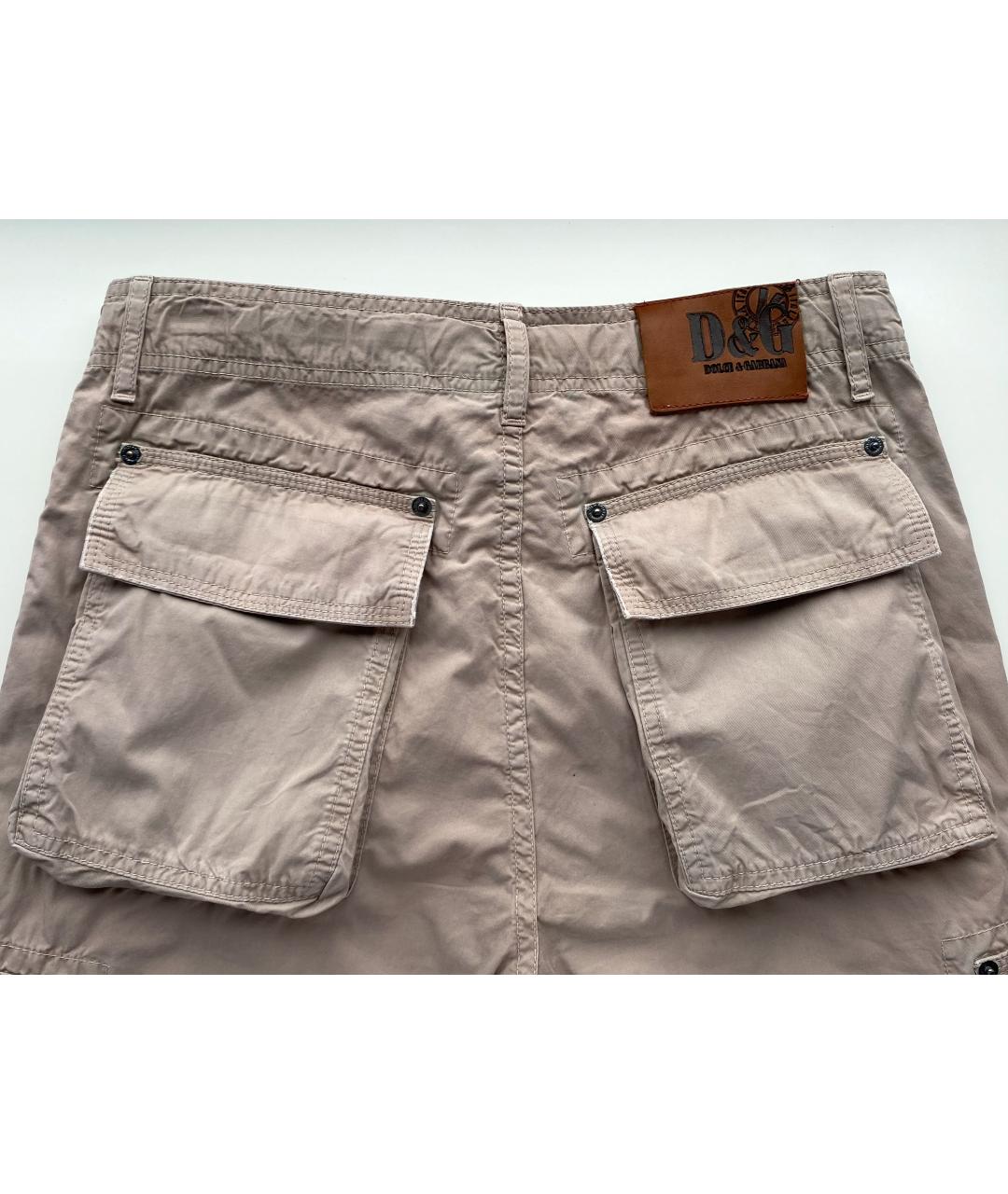 DOLCE&GABBANA Бежевые хлопковые повседневные брюки, фото 4