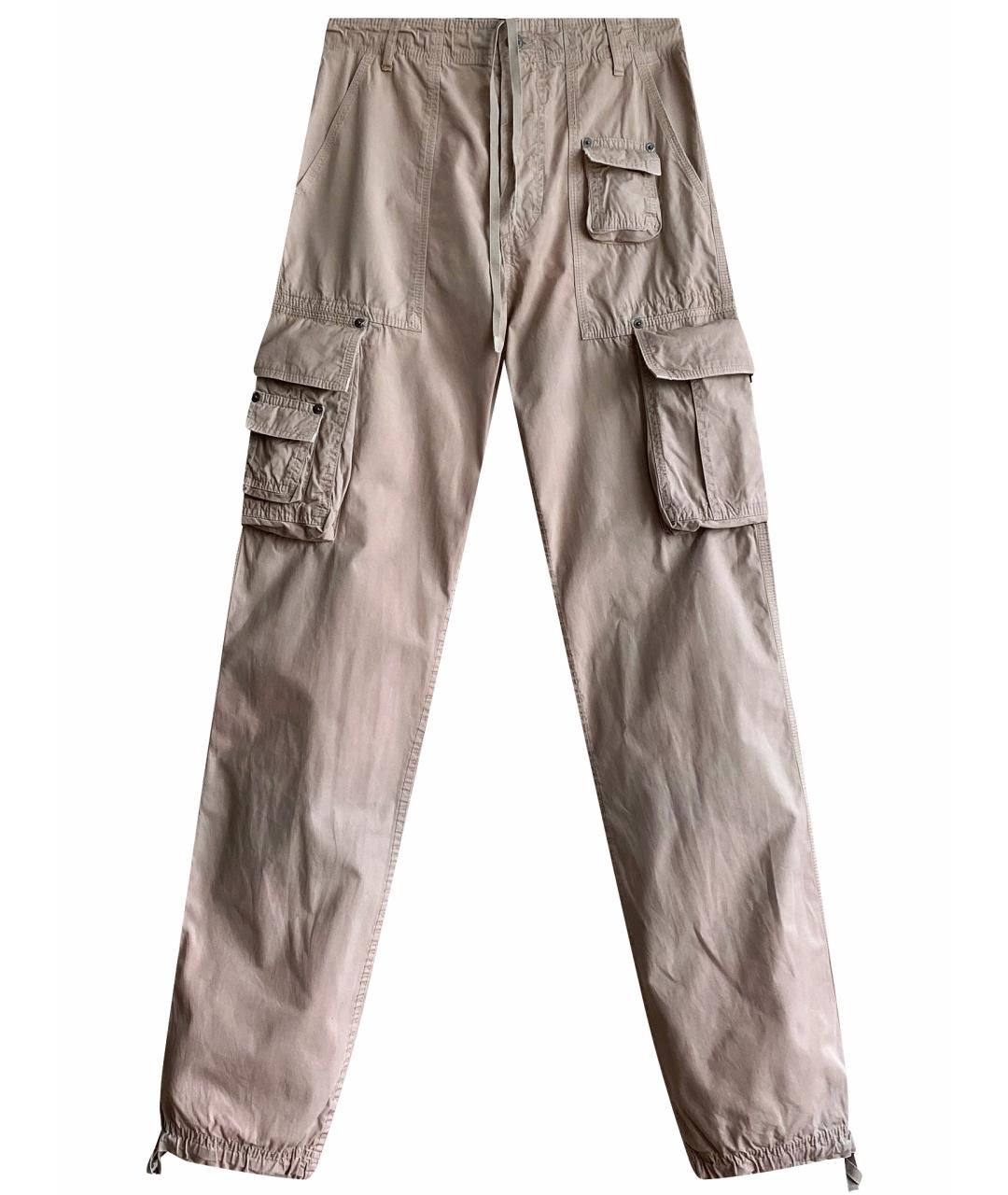 DOLCE&GABBANA Бежевые хлопковые повседневные брюки, фото 1