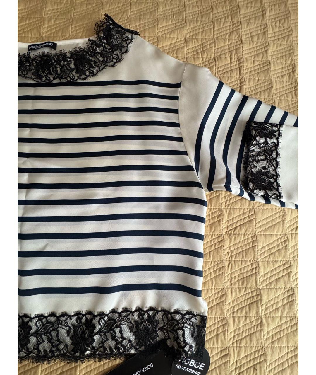 DOLCE&GABBANA Белая шелковая блузы, фото 4