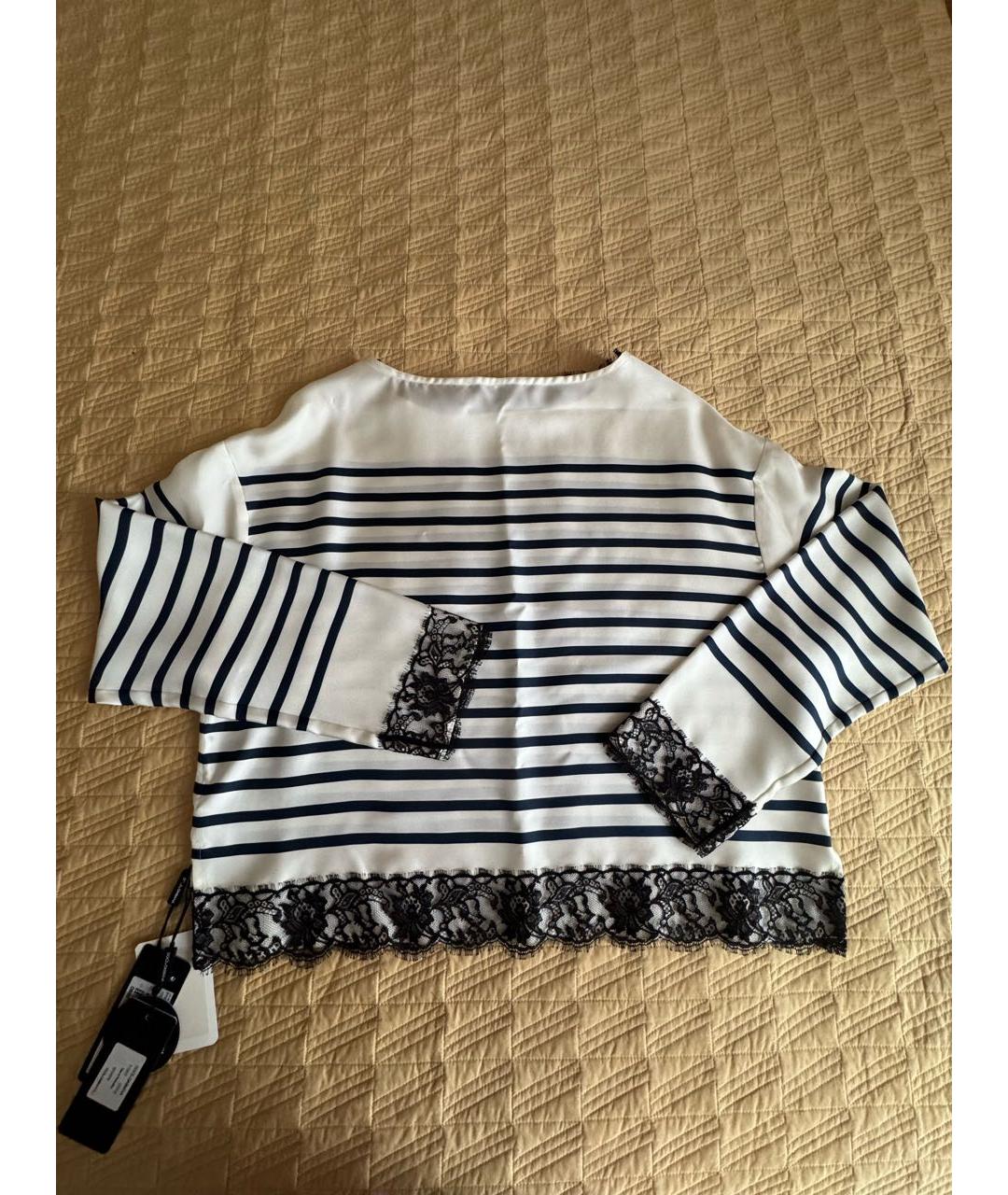 DOLCE&GABBANA Белая шелковая блузы, фото 3