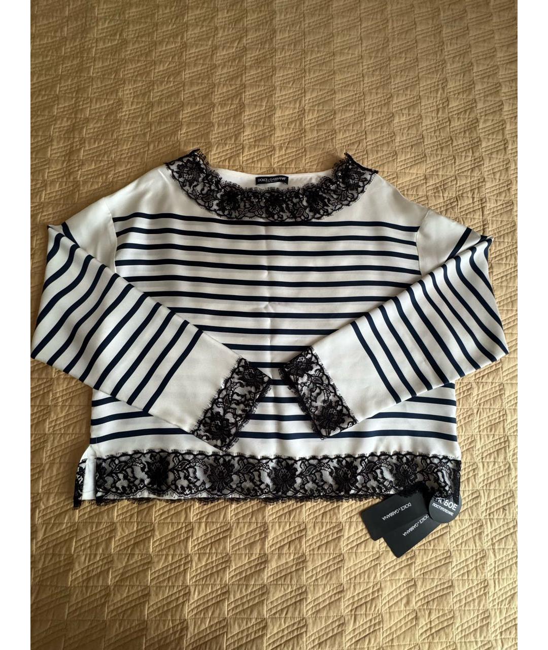 DOLCE&GABBANA Белая шелковая блузы, фото 7