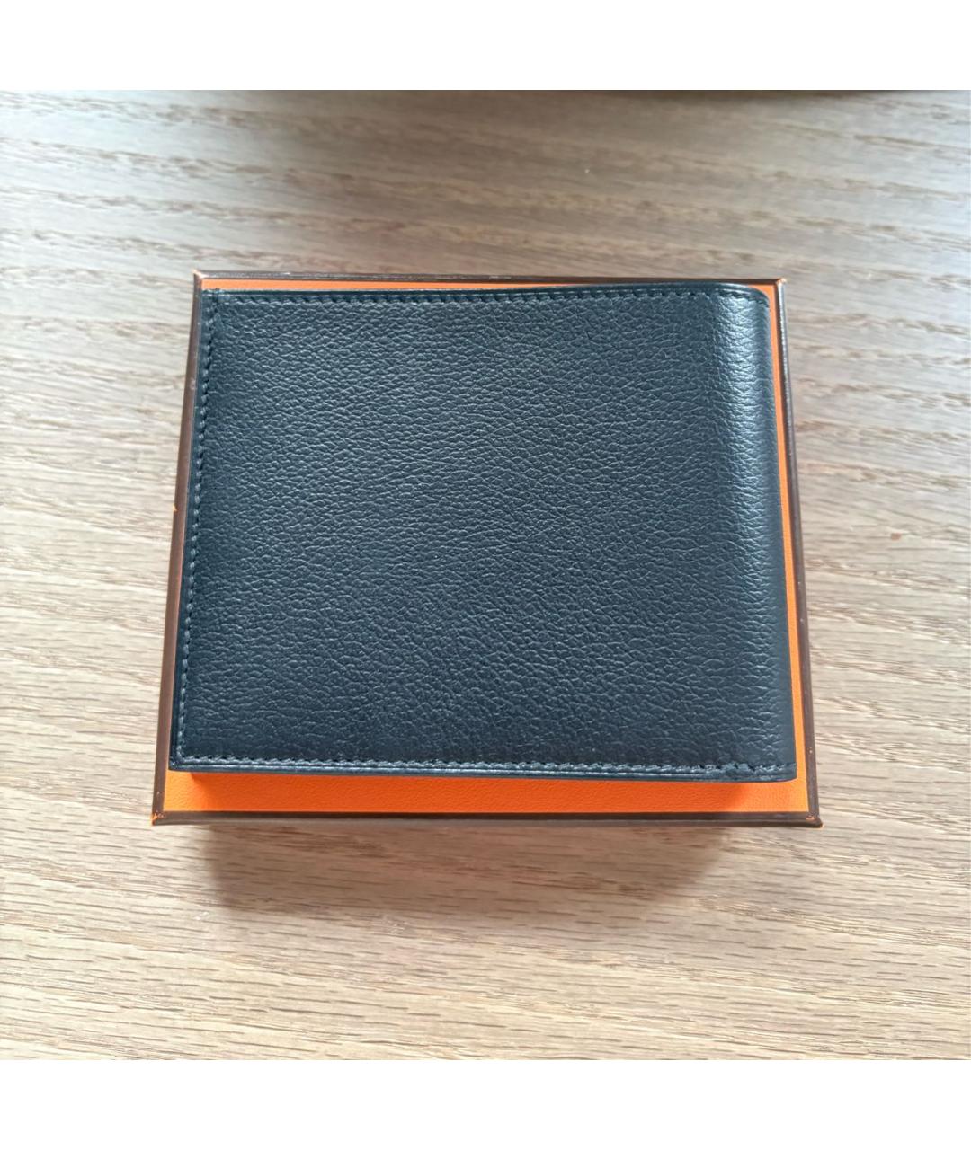 HERMES Черный кожаный кошелек, фото 2